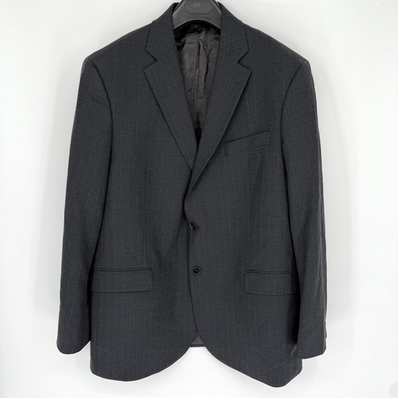 Brooks Brothers 346 Blazer Mens 44R‎ Gray Pinstripe Wool Stretch 2 Button Jacket